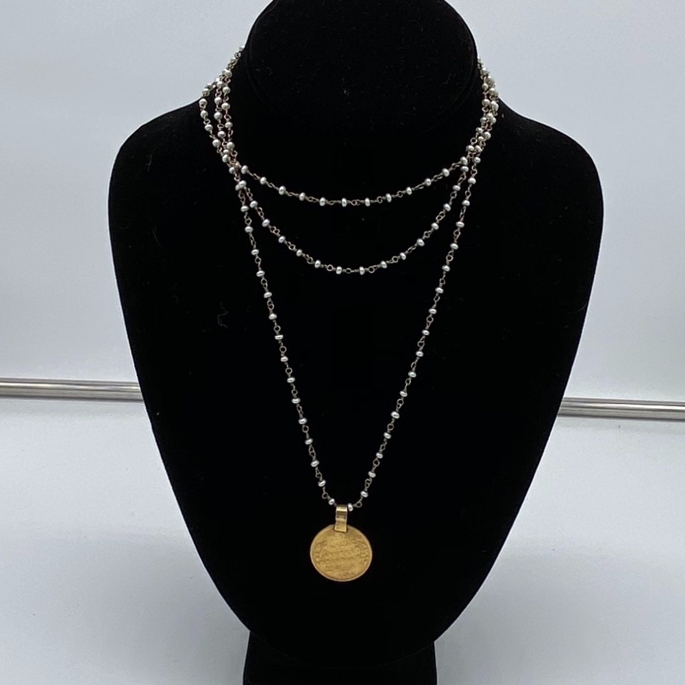 SOLD.  Safia Day long wrap coin necklace - Picture 2 of 7